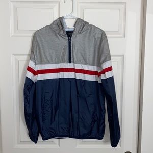 Multicolor Windbreaker With Hood and Netting, Small